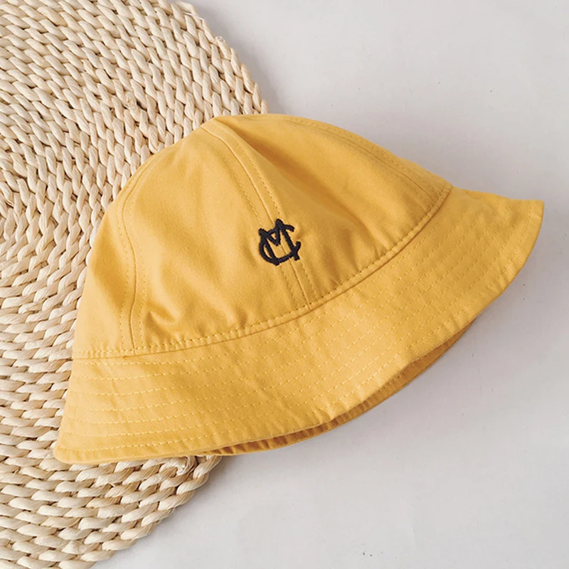 Spring Baby Bucket Hat For Boy Girl Fun Letter Embroidery Fisherman Hats Beach Sun Cap Children Outdoor Kids Panama Caps 2-4Y custom baby accessories Baby Accessories