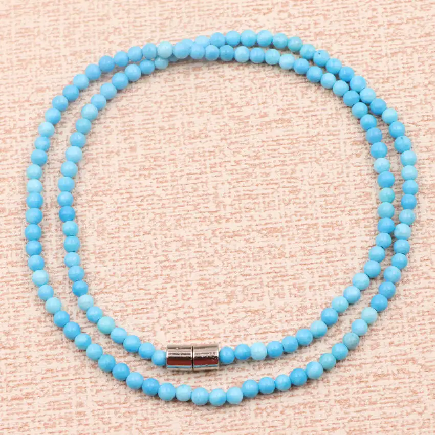 Turquoise Короткое ожерелье на цепочке для женщин камень кварц Амазонит флюорит опал аметисты лазурит бусы этнические колье до ключиц 1" A957 - Окраска металла: Turquoise