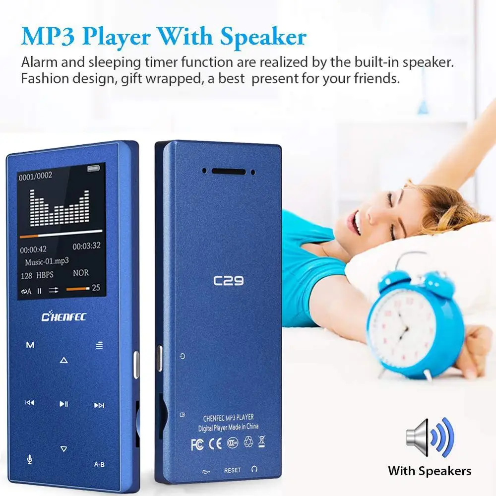 MP3 плеер Новая модель Bluetooth 4,2 металлическая сенсорная кнопка спортивный плеер с динамиком рекордер Hi-Fi FM радио Expandable128GB