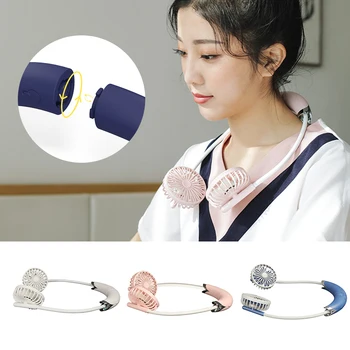 

Hands-free Neck Band Hands-Free Hanging USB Rechargeable Dual Fan Mini Air Cooler Summer Portable