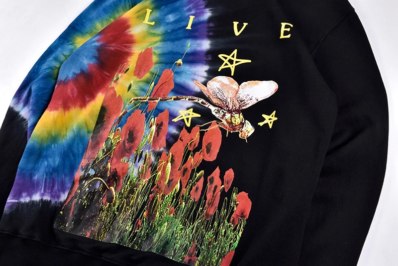 Трэвиса Скотта Astroworld Европа Тур Tie Dye Толстовка для мужчин и женщин Kanye West толстовка с капюшоном для мужчин шерпа странные вещи толстовки