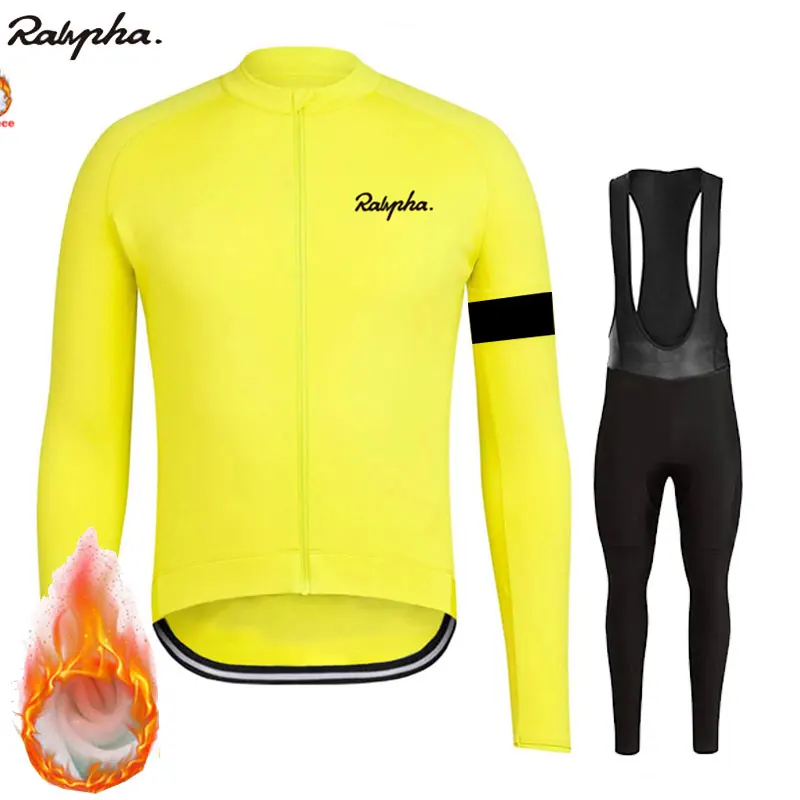 

Raphaing pro Ropa ciclismo Warm 2019 new Winter Warm Fleece Jersey Men's Jersey Suits Riding Clothing Bib Pants Set Fleece Wool