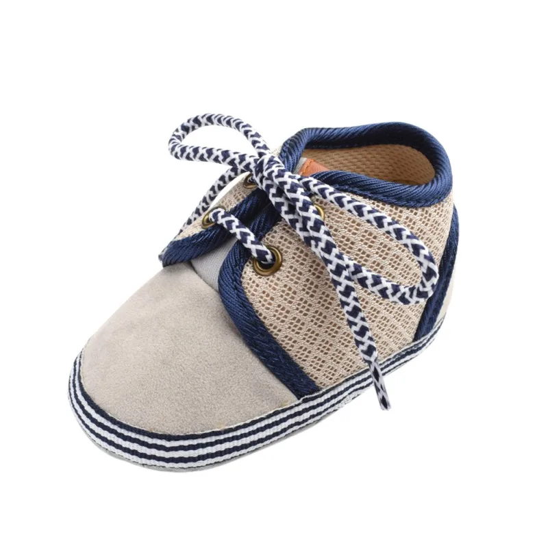 Детская обувь первый Уокер обувь новорожденных синий узор кружева вокруг хлопок сетки шить обувь для маленьких мальчиков обувь для девочек