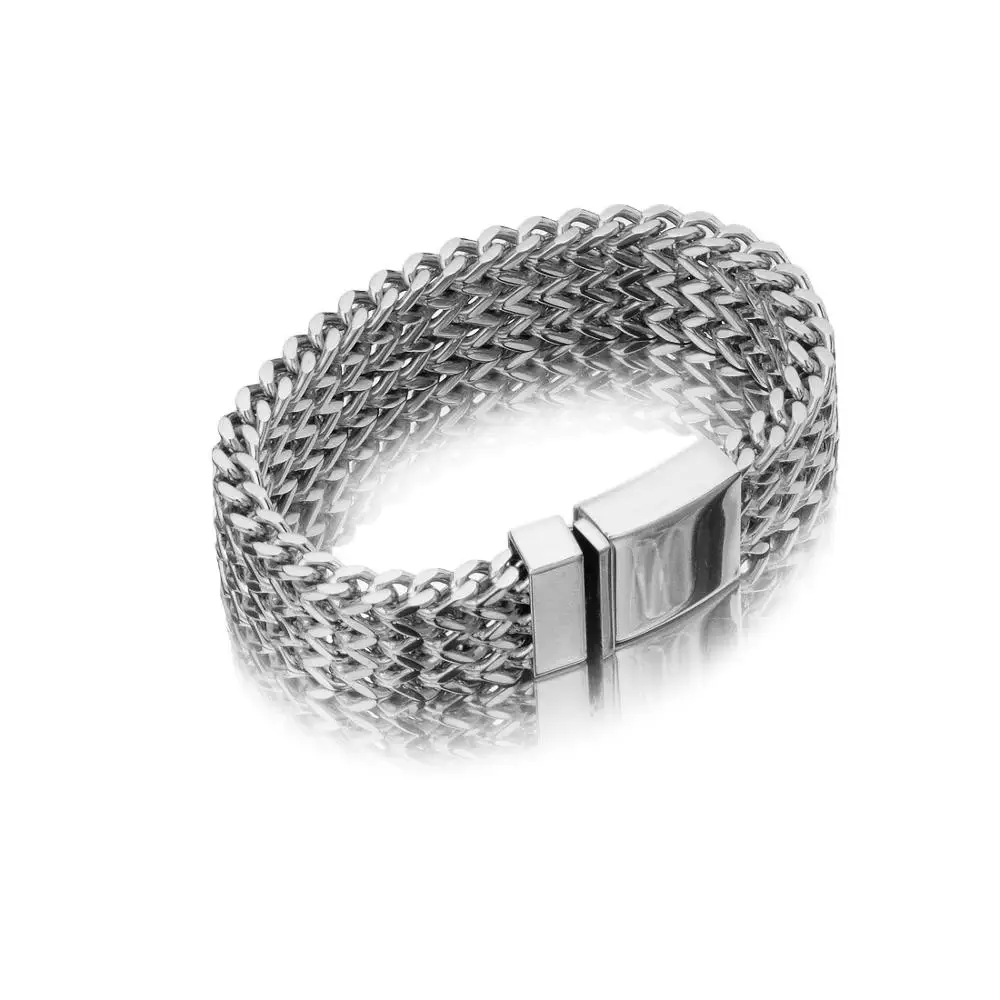 

Men's Franco Bracelet Stainless Steel Charm Jewelry For Men 8inch Three Layer Franco Chain,Mens Gold Bangle Jewelry