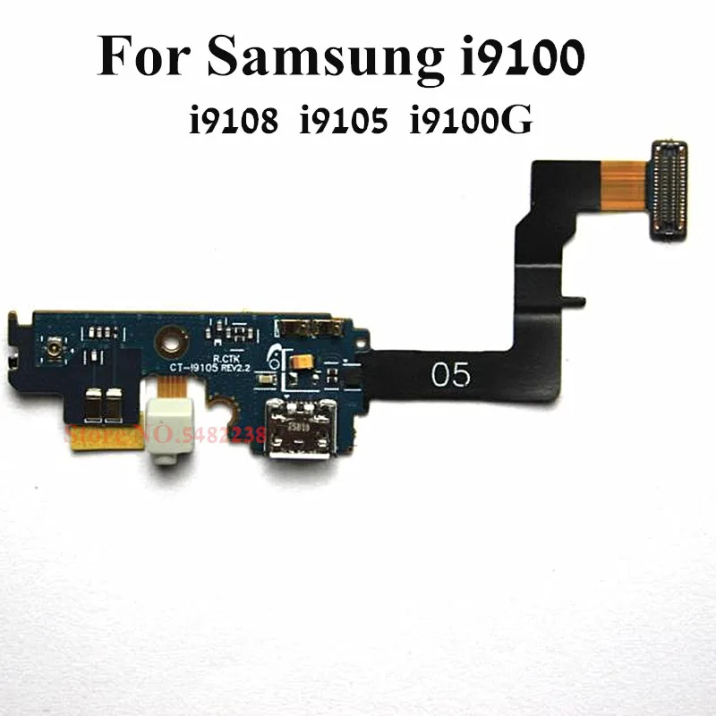 

Original USB Charging Dock Port Flex cable For Samsung I9100 I9108 I9105 I9100G Charger plug board with Microphone Replacement