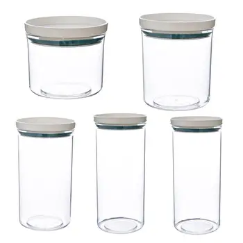 

4pcs Plastic Food Storage Tank Grain Sealed Can Kitchen Cereal Food Storage Container For Kitchen Home