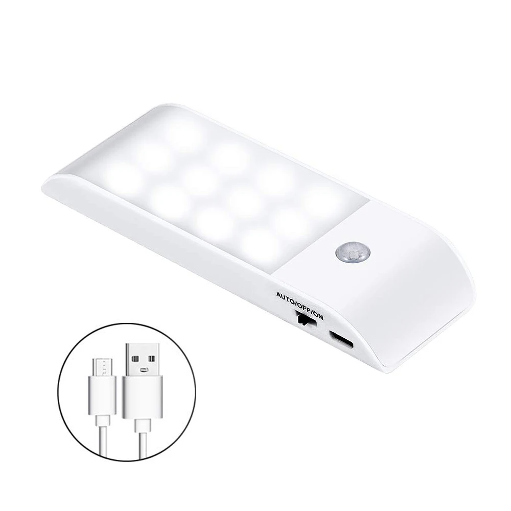 Strip sensor light Заряжаемый USB датчик движения светодиодный светильник для кухни прикроватная лестница шкаф Ночная безопасность встроенный аккумулятор под шкаф - Цвет: Strip sensor light