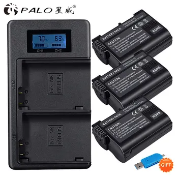 

PALO 3pcs 2500mAh EN-EL15 EN EL15 ENEL15 7V battery case + USB LCD Charger for Nikon DSLR D500 D600 D610 D800 D800E D810 D7000