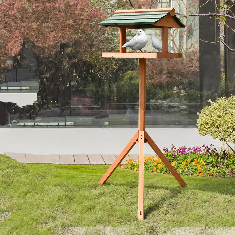 Solid Wood Bird Feeder Shelf Stand Rack Outdoor Bird Nest Pigeon