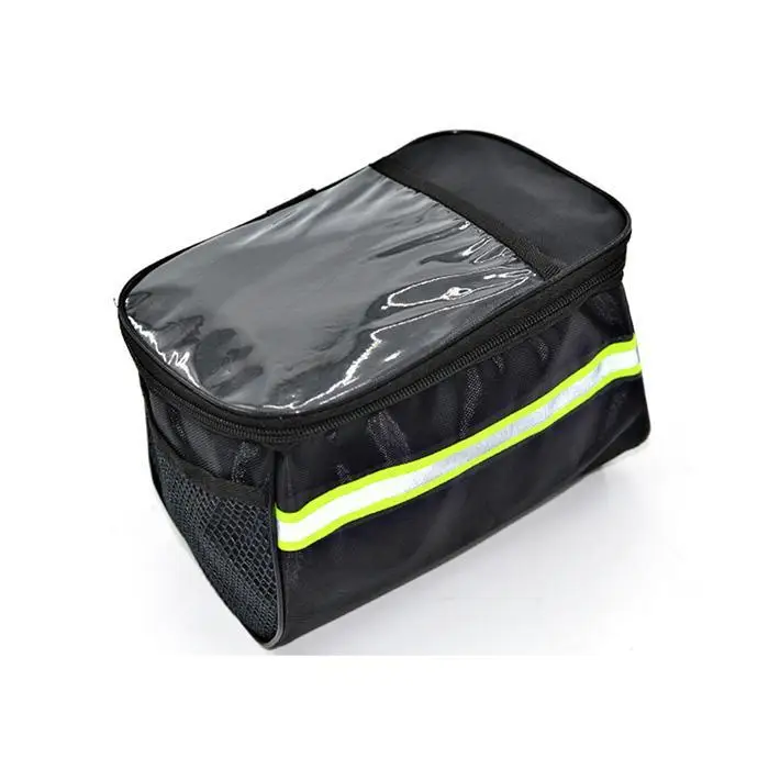 Durable Bike Bicycle Bag Front Handlebar Basket Sport Waterproof Bicycle Bag Large Capacity With Zipper Removable Black