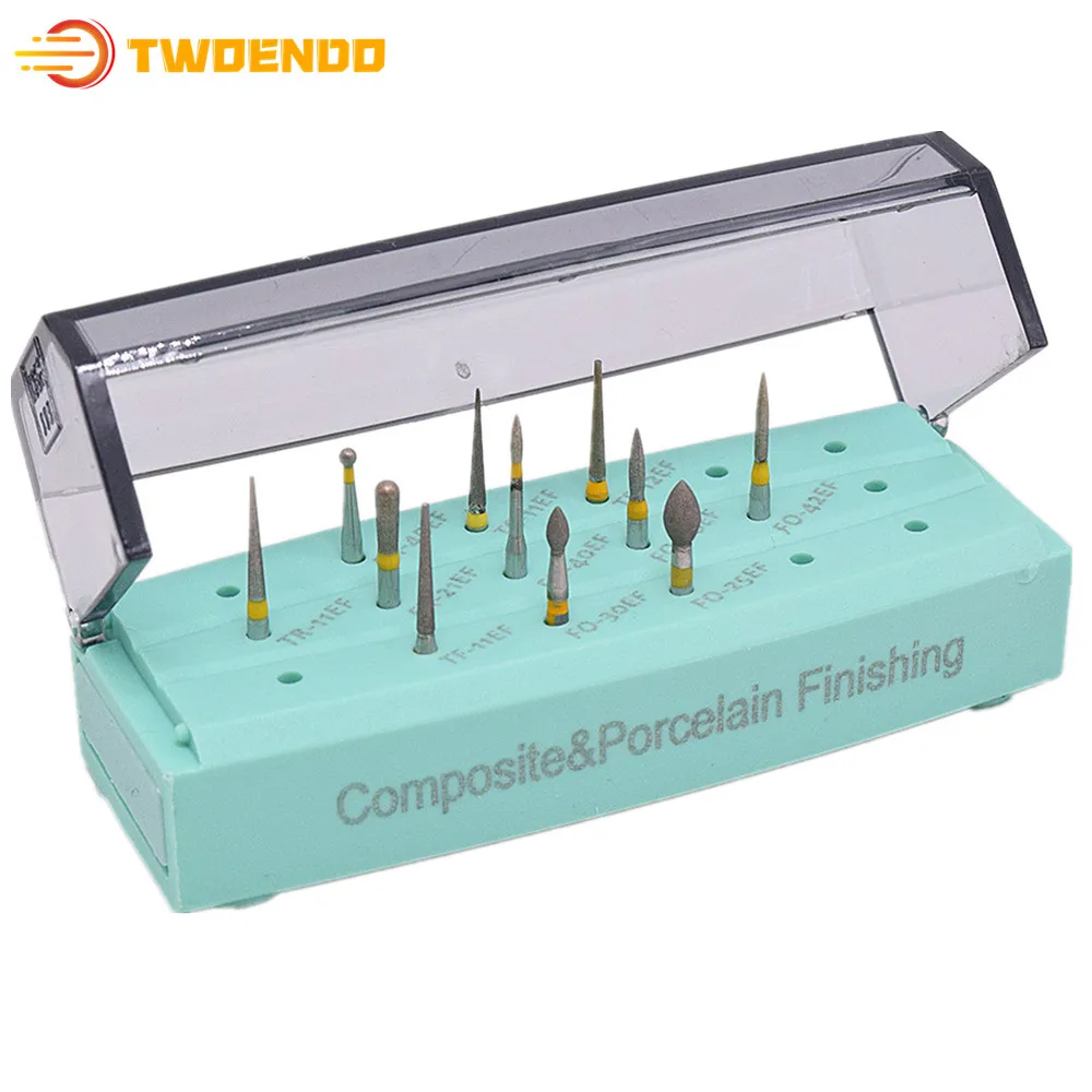 Dental Sterilization Diamond Burs Kit Composite Porcelain Finishing