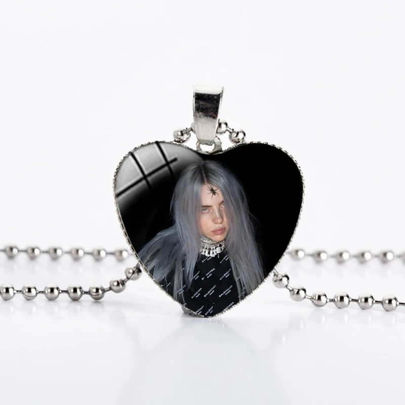 Хип-хоп Billie Eilish рок-певица ожерелье женщина кабошон стекло купол сердце Чокер-ожерелье в стиле панк ювелирные изделия болельщики подарки