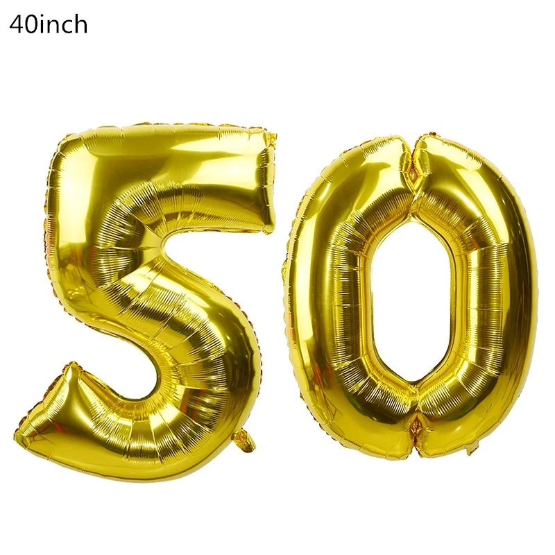 40inch number50 Одноразовая посуда для дня рождения с воздушными Шарами на день рождения баннер для взрослых 30th 40th 50th украшения для дня рождения - Цвет: 40inch number50