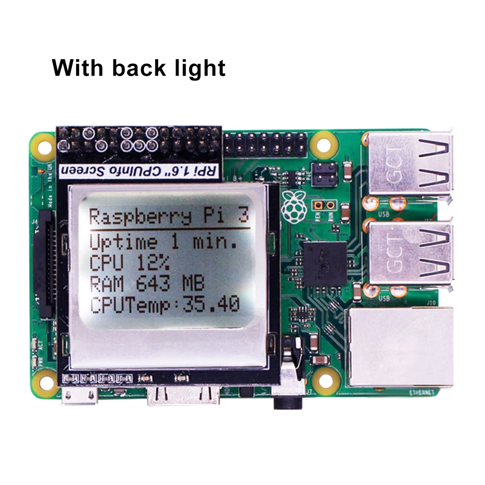 Raspberry Pi 3 Model B информация о ЦП ЖК экран 1 6 дюйма 84x48 с переключателем подсветки