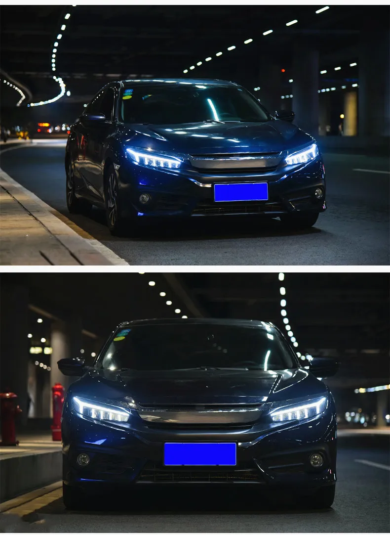 Vland Заводская Автомобильная фара для Civic светодиодный головной фонарь с движущимся сигналом+ светодиодный DRL