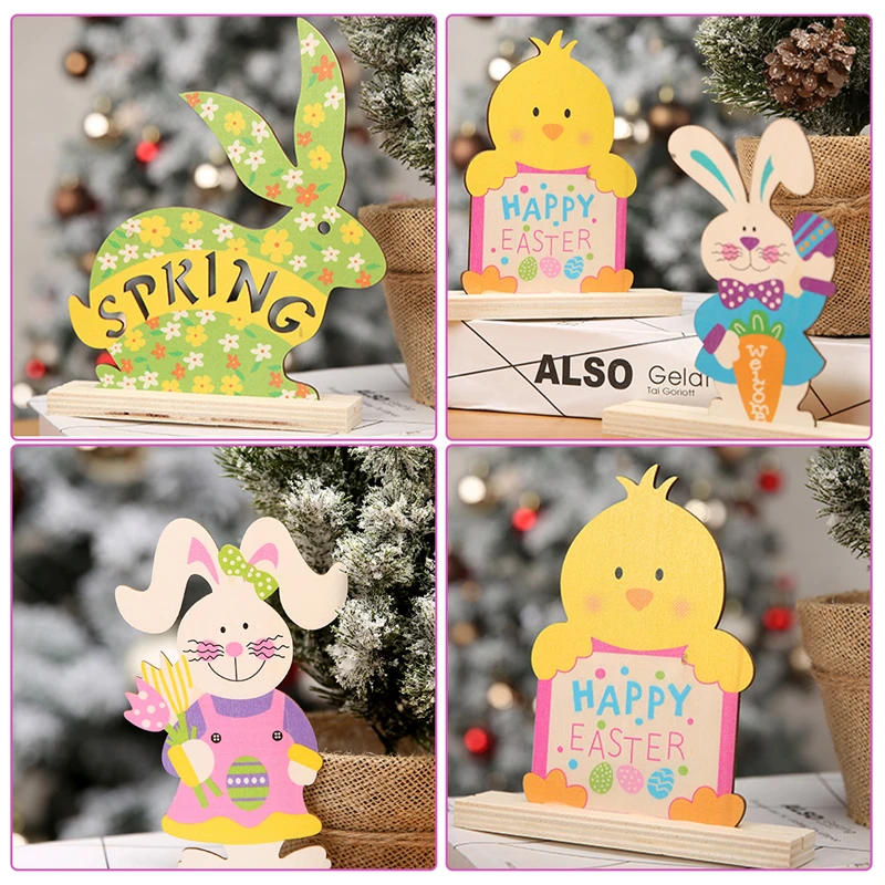 2021 Happy Easter украшения Кролик Пасхальные деревянные на Пасху вечерние пасхальные