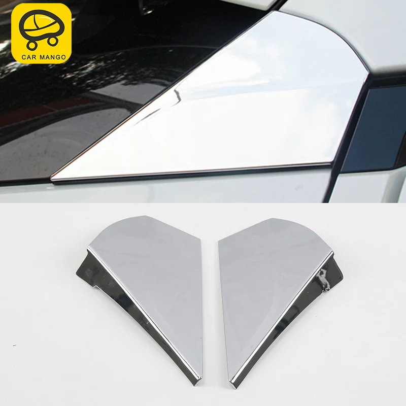 CARMANGO for Toyota C-HR 2pcs Auto Car Styling Rear Window Chrome Cover Trim Frame Sticker Exterior Accessories