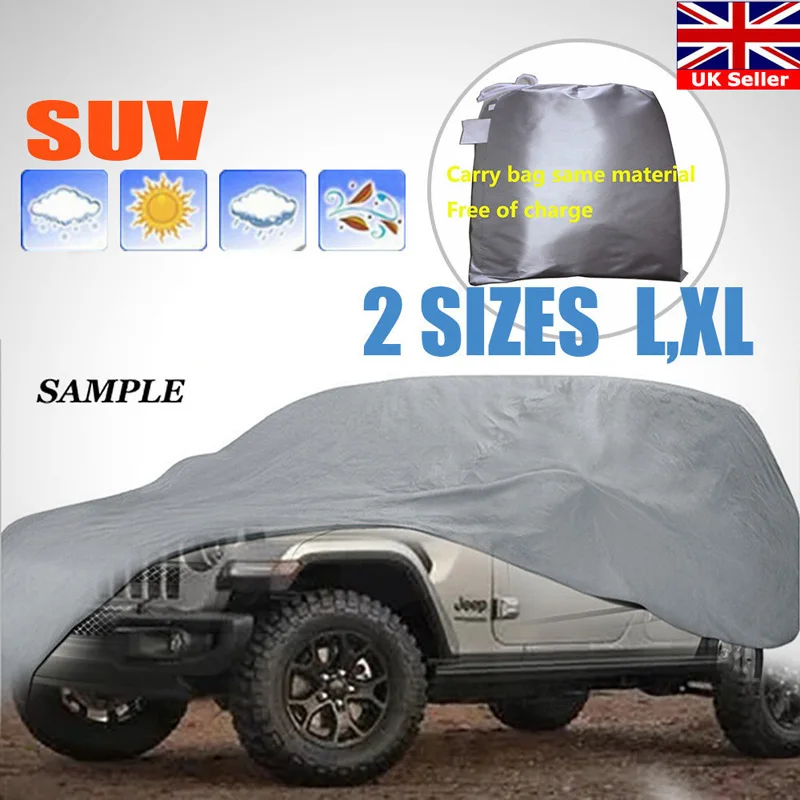 Car Cover L/XL Size SUV Full Car Covers Snow Ice Sun Rain Resistant