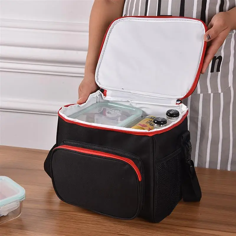Новая однотонная термо сумка для контейнера сумка для пикника еды сумка для мужчин и женщин Портативная сумка для еды кулер двойная сумка для еды с теплоизоляцией
