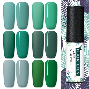 

FOUR LILY 5ml Green Series Color Gel Polish Soak Off UV Gel Varnish Nail Art Gel Polish Beauty Nails Lacquer Long Lasting Varnis