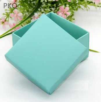 

50Pcs 2 sizes Blue Kraft Paper Box Small Gift Box with cover Wedding Candy Boxes Handmade Soap Packaging Box