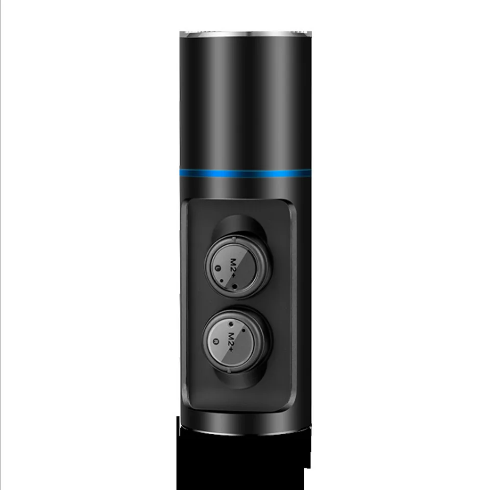Черный M2+ беспроводная Bluetooth 5,0 гарнитура TWS бинауральные стерео спортивные водонепроницаемые наушники мини стелс микрофон затычка для наушников для смартфона - Цвет: Черный