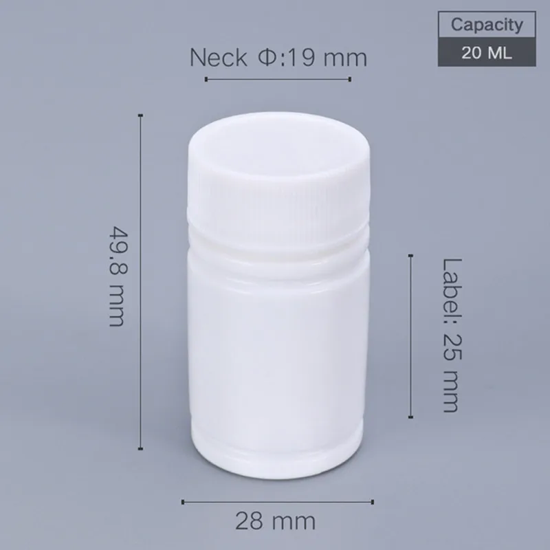 Refillable Bottles Medicine Storage Container 100Pcs 20ML Small Round Bottle With Screw Cap Medicine Pill Capsule Tablet Storage Container Vitamin Refillable Bottles