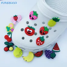 Chaussure en PVC originale pour fille, en forme de cerise, avec boucle, accessoires de décoration, cadeau de noël, promo unique 