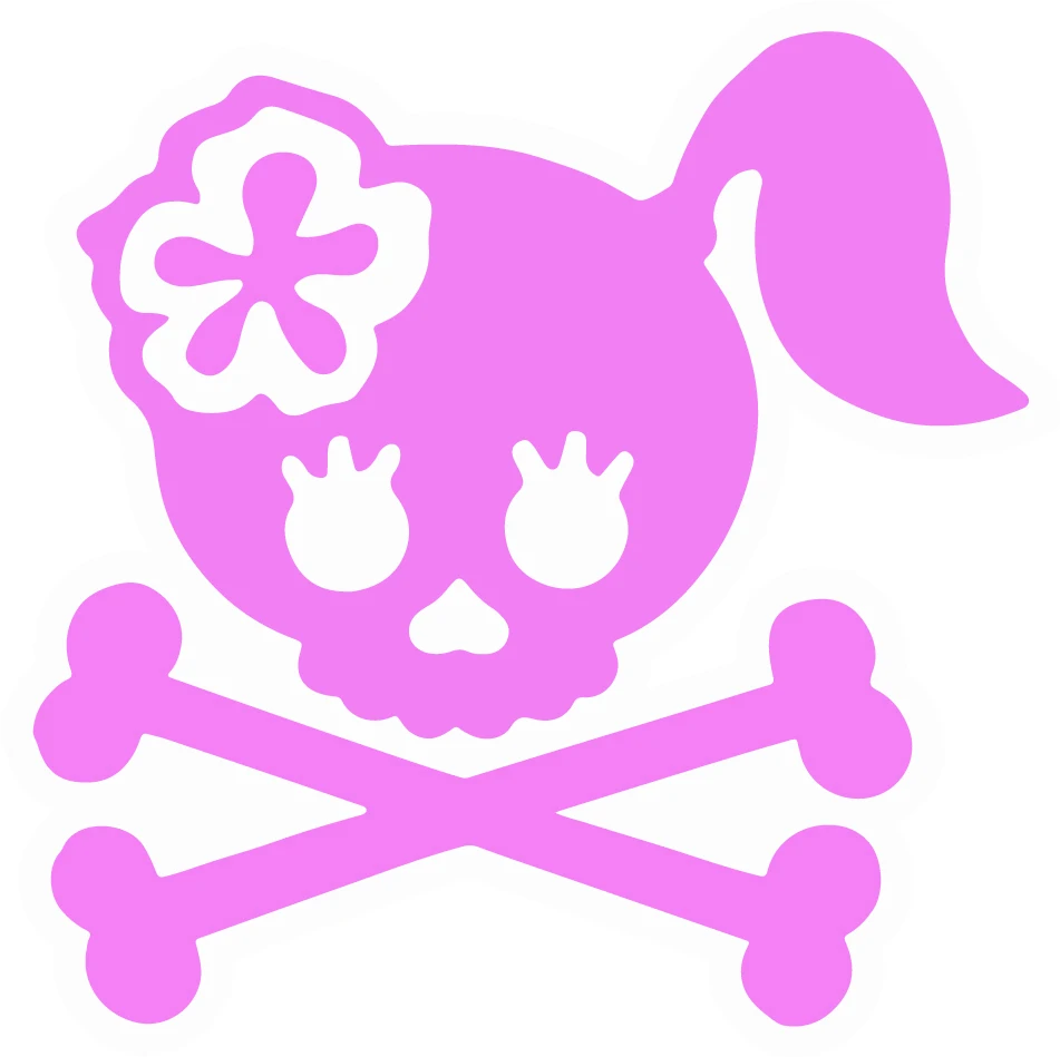 

Sticker car motorcycle helmet decal vinyl biker skull lady pink