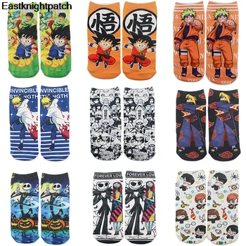 

20pair/lot E1370 Funny Cartoon Anime Print Socks Fashion Personalized Novelty Men Women Comfort Breathable Cotton Short Sock