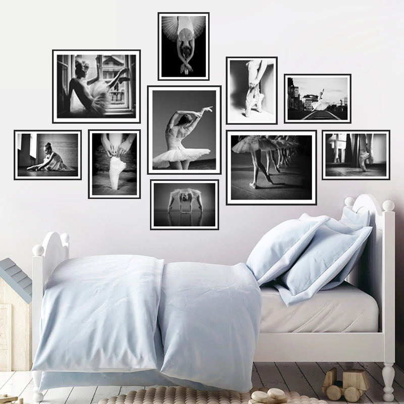 Ballet Dancers Wall Picture Black White Girls Canvas Painting Modern Dance Room Art Print Poster Home Decor For Bedroom Hd3062 Painting Calligraphy Aliexpress