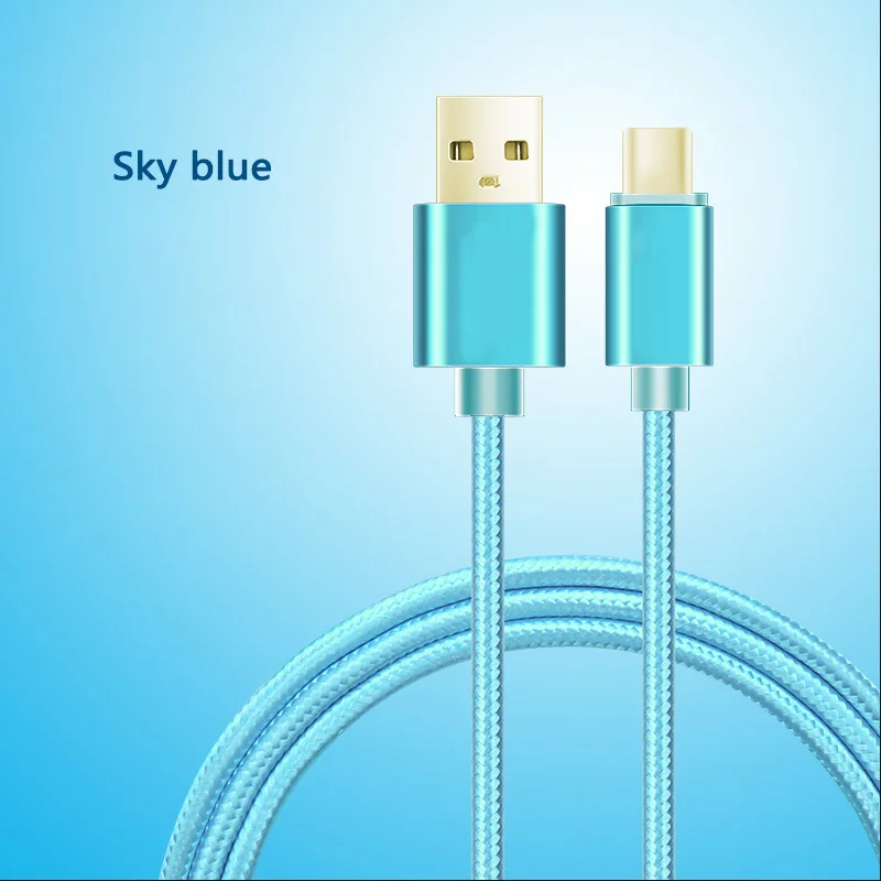 Кабель usb type-C для samsung Galaxy S10 S9 Plus Xiaomi Mi 8 6 MAX 3 LG USB C, быстрое зарядное устройство для передачи данных, шнур для мобильного телефона - Цвет: Синий
