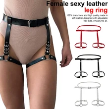 Пикантные Harajuku ручной работы из кожи, ботинки для панков и готов, Бант подвязки на ногу, ремни кольцо с 2 подтяжки для бретели нижнего белья и съемный уплотнительное кольцо ремень для ног