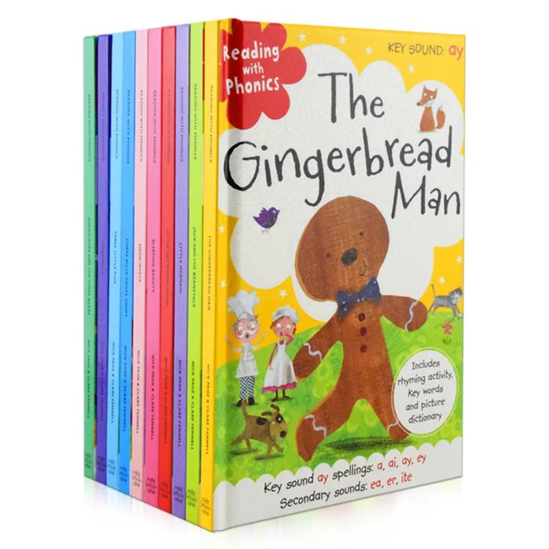 New 10 Pcs/Set Reading with Phonics Fairy Tale English Picture Book Early Education Books libros