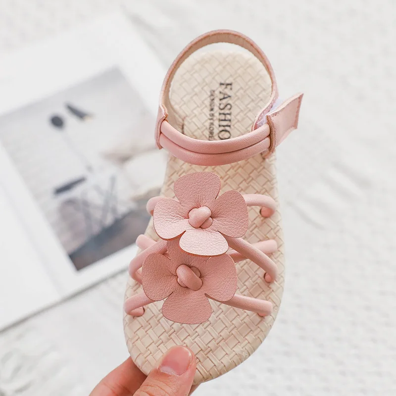 ULKNN Wholesale Kid's Sandals 2020 Amoi Korean-style Girls Gladiator Sandals Cute Little Girl Soft-Sole Flower Princess Shoes