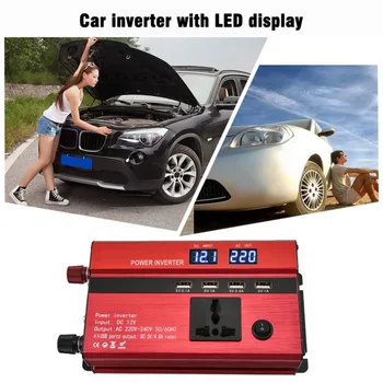 

Portable Automobile 600W Power Car Vehicle Inverter with LCD Display 12V-220V Automotive Converter Power Supply with 4 USB Ports