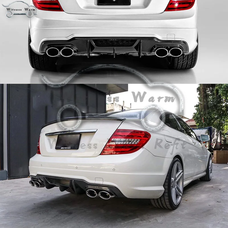 Для автомобиля W204 C63 из углеродного волокна задний спойлер диффузор для Mercedes Benz W204 C63 C300 AMG bumer/спортивный бампер 12-14