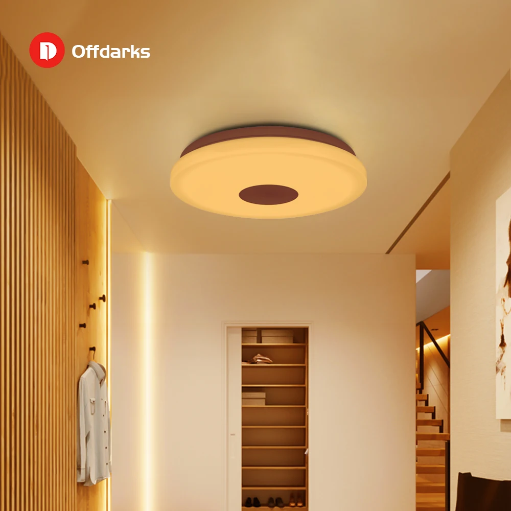Najtaniej OFFDARKS inteligentne nowoczesne oświetlenie sufitowe głos wifi sterowanie nadaje się do salonu sypialnia kuchnia, ściemnianie kolor LED lampa sufitowa