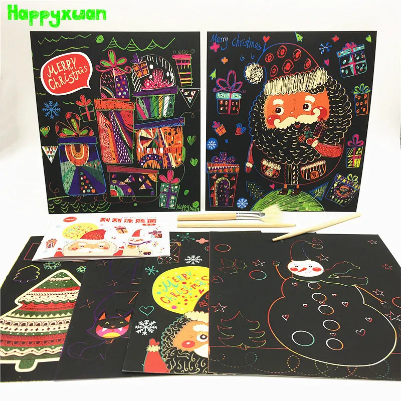 Happyxuan 6 шт./компл. Радуга бумага для заметок каракули живопись DIY Дети