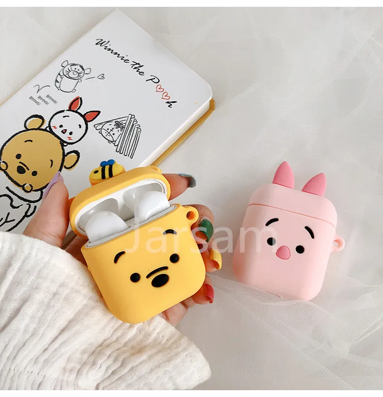 

For AirPods Case Cute 3D Cartoon Pattern Earphone Case For Apple Airpods 2 Soft Silicone Protect Cover