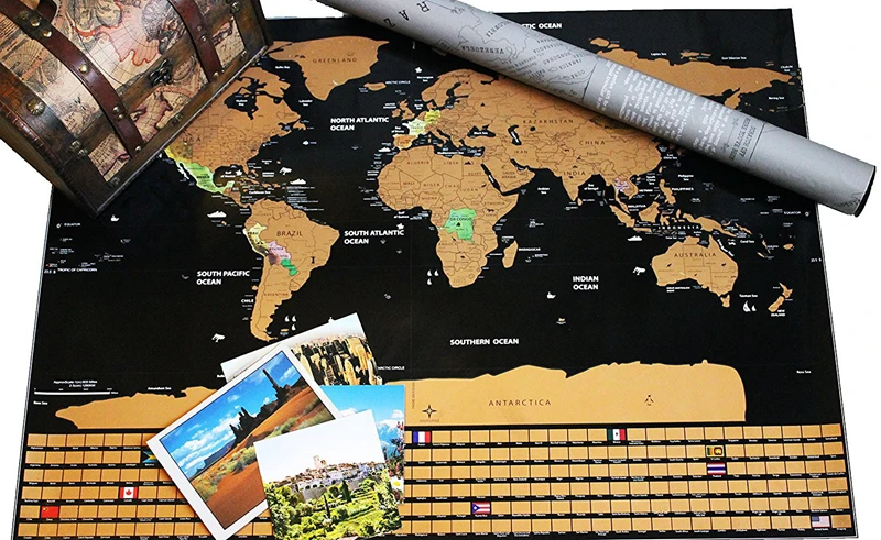 Large Size Scratch Off World Travel Map Premium Personalized Wall Sticker Poster All Country Flags Gift Package for Travelers (8)