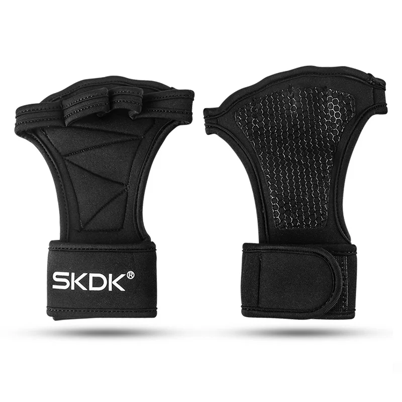 SKDK Weight Lifting Grip Gloves Crossfit Training Gloves Fitness Sports Gymnastics Gym Hand Palm Protector Wrist Support+1 Ring