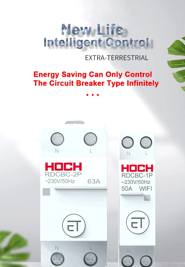 HOCH WIFI Magnetic holding circuit breaker Factory 2P Smart Switch Remote control by eWeLink APP for Smart home