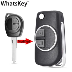 WhatsKey Modified Flip Car Key Shell Cover For Suzuki Alto Grand Vitara Swift IGNIS SX4 JIMNY Splash Liana Folding Key Fob Case