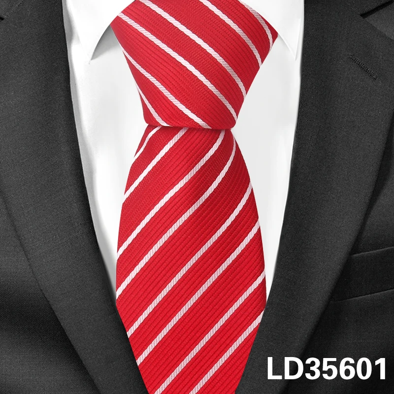 LD35601 Модные полосатые галстуки для мужчин и женщин, повседневные тонкие мужские Узкие галстуки, клетчатый галстук жениха, вечерние галстуки для свадьбы - Цвет: LD35601
