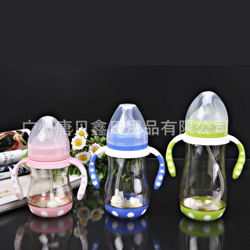 

Wide Mouth PPSU Baby Feeding Bottle High-End Shatter-resistant Safe High-temperature Resistant Wide Aperture Infant Belt Buckle