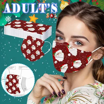 

Christmas mask Adult Breathable Anti-Dust Dust-Proof mascarilla Adjustable 2-layer Protective Cartoon Printing Mask #8