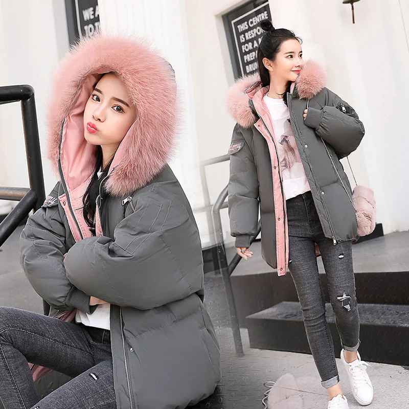 

Hooded Solid Color Warm Fashion Slimming Simple Versatile 2019 Winter Cotton-padded Clothes