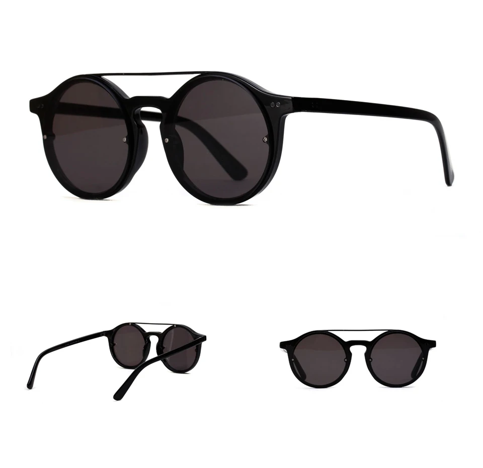 Peekaboo, Ретро стиль, круглые солнцезащитные очки, корейский стиль, коричневая прозрачная оправа,, очки для женщин, Ретро стиль, солнцезащитные очки для мужчин, uv400