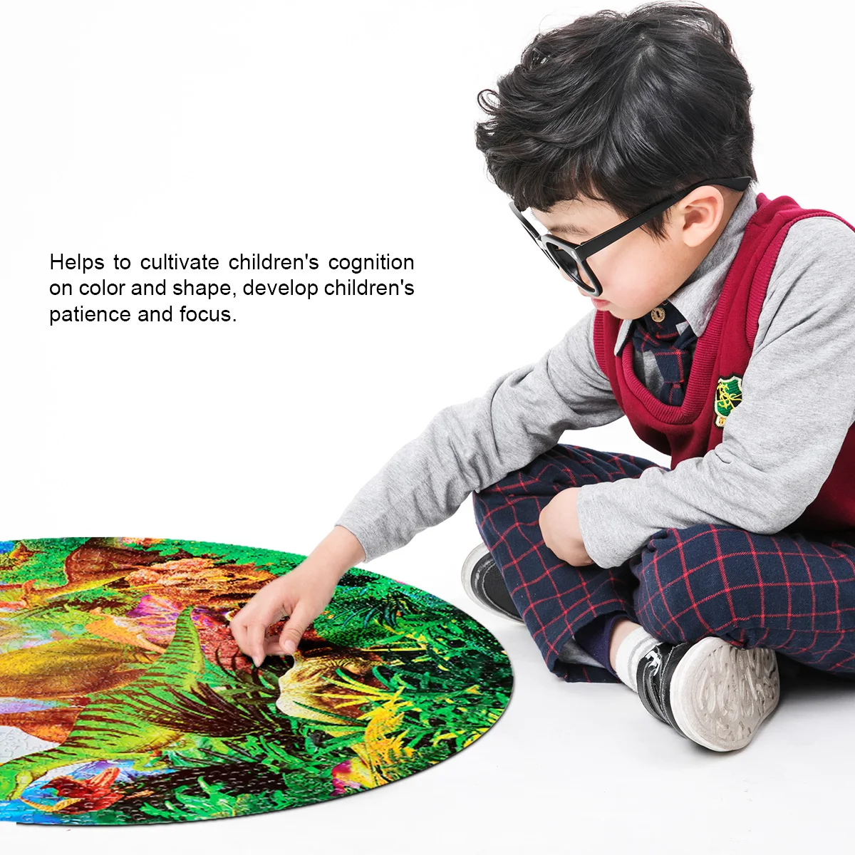 Круглый пазл пазлы для взрослых строительный картон и детей развивающая игрушка